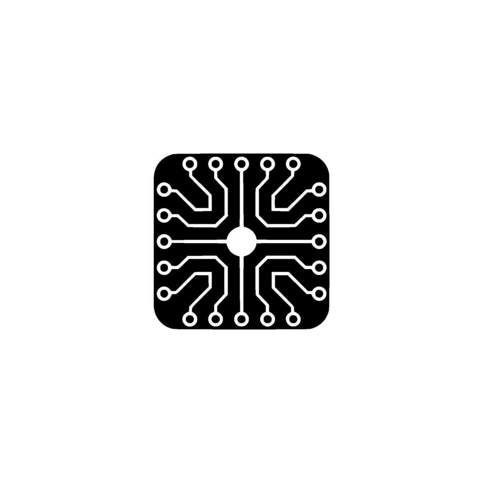 Minimalist Circuit Board With Glowing Core Technology vector