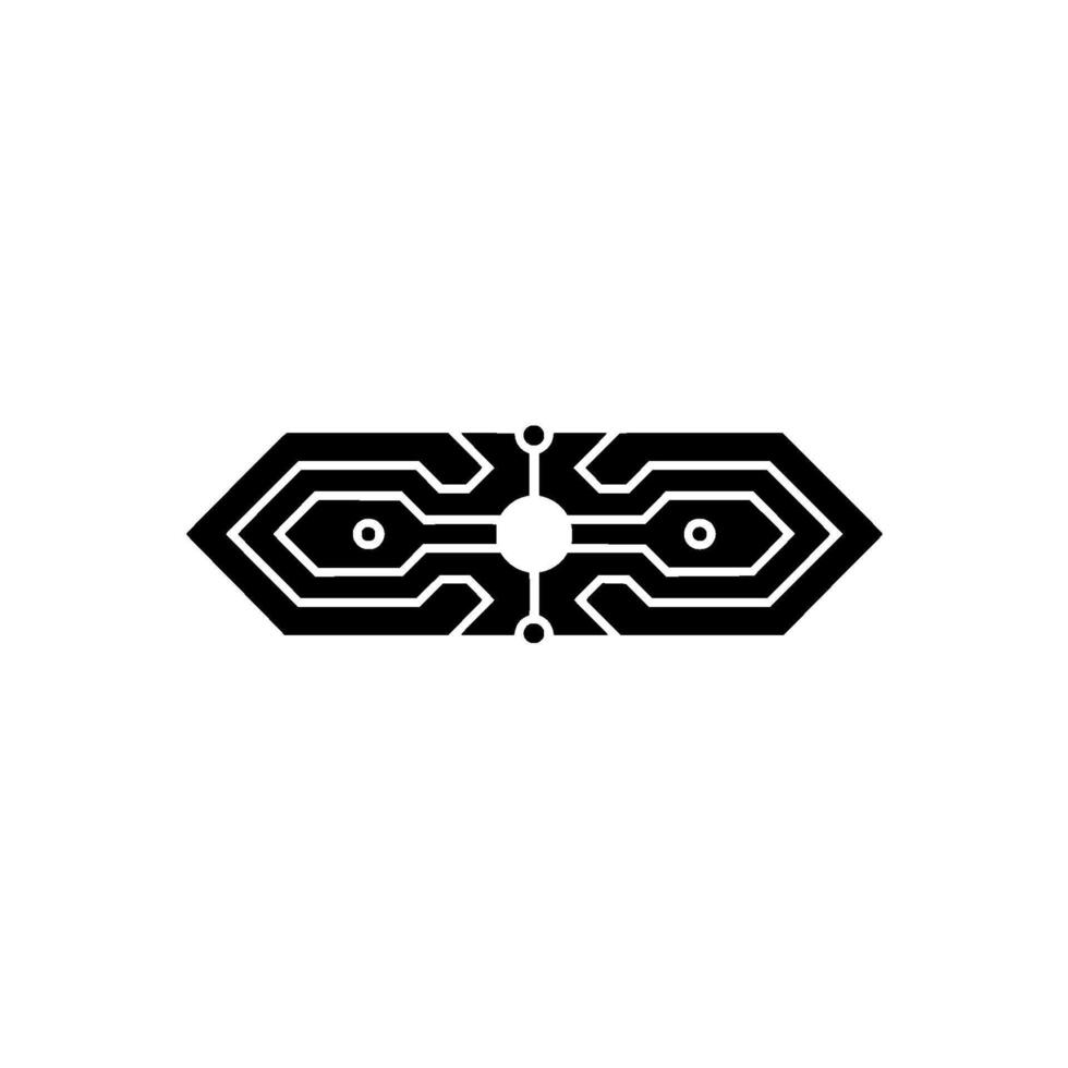 Tech Circuitry Emblem Futuristic Minimalist vector