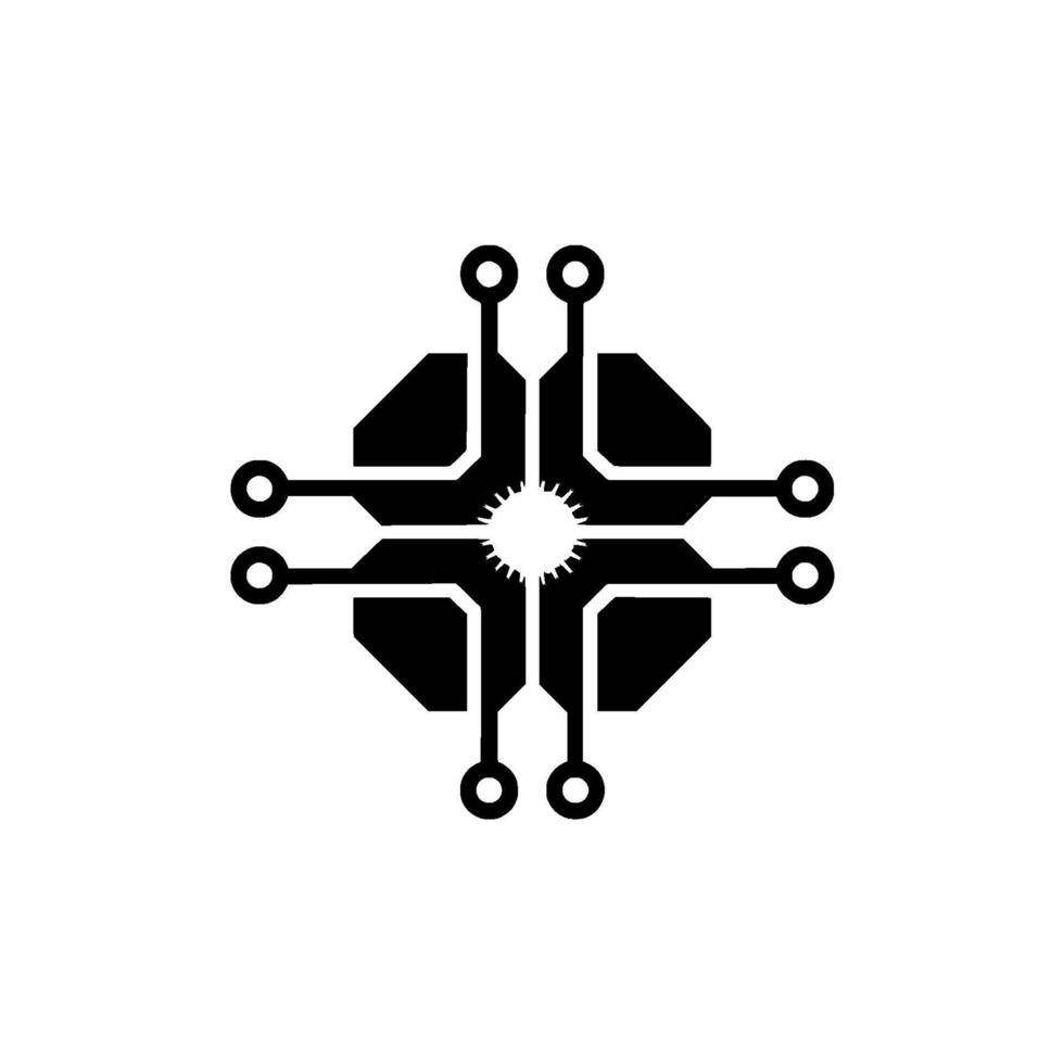 Futuristic Tech Glowing Circuit Board vector