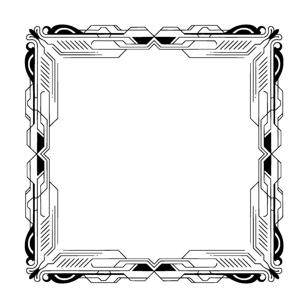 Geometric Art Deco Frame Elegant Modern Template vector
