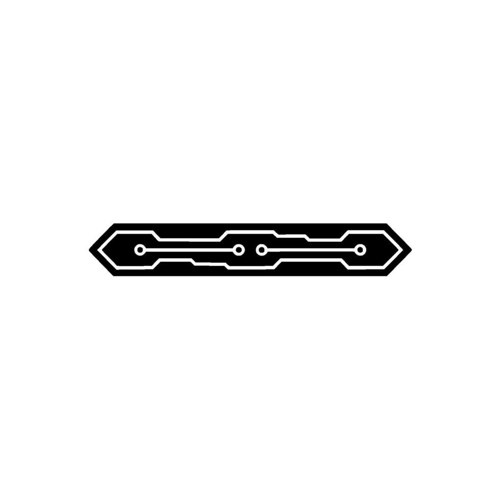 Minimalist Circuit Board Element on White vector