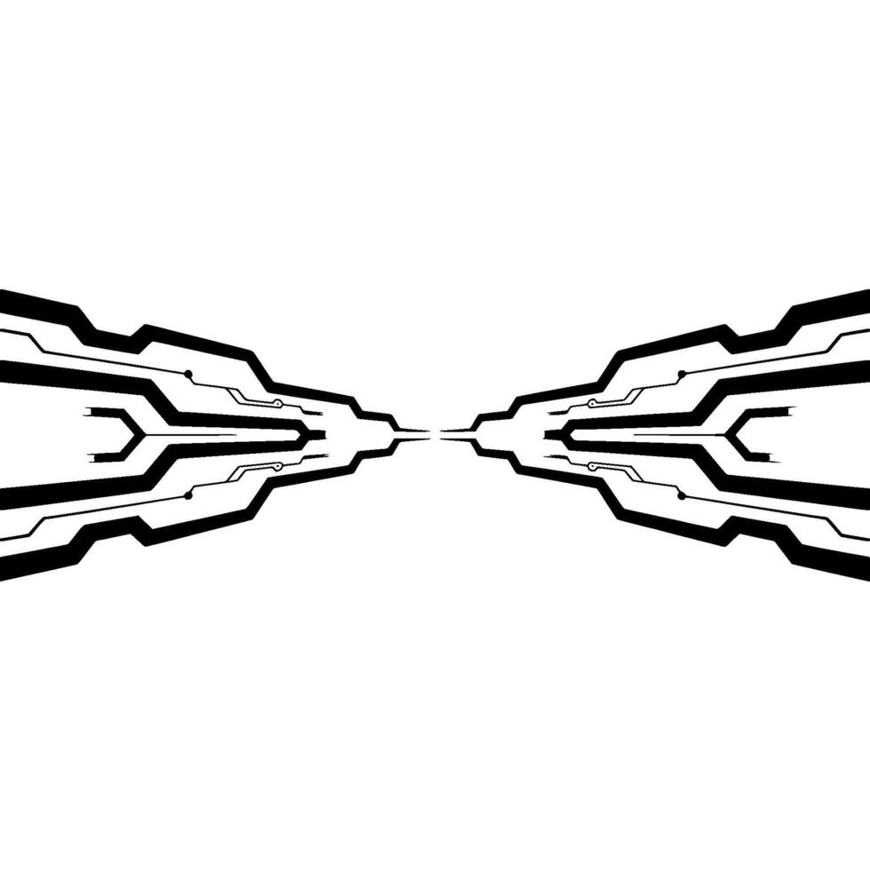 Abstract Circuitry Perspective on White, Futuristic Technology Background vector
