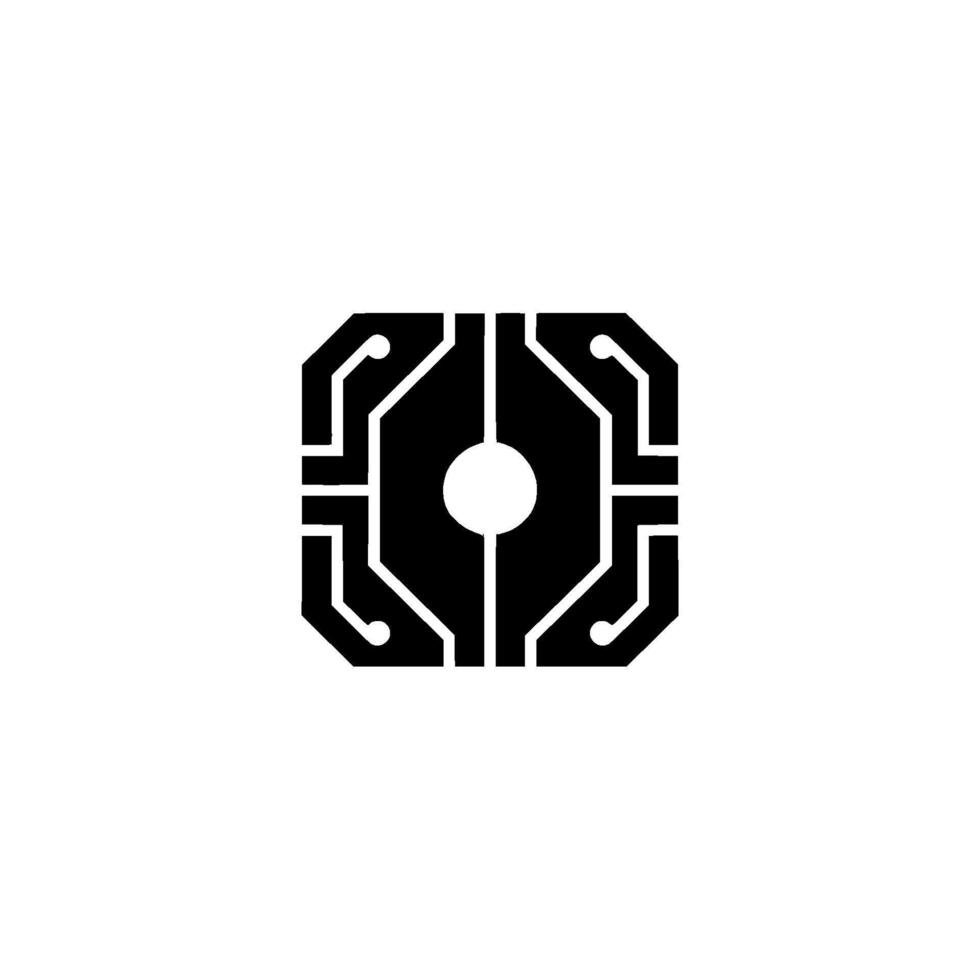 Abstract Tech Symbol Circuit Board Eye, Minimalist vector