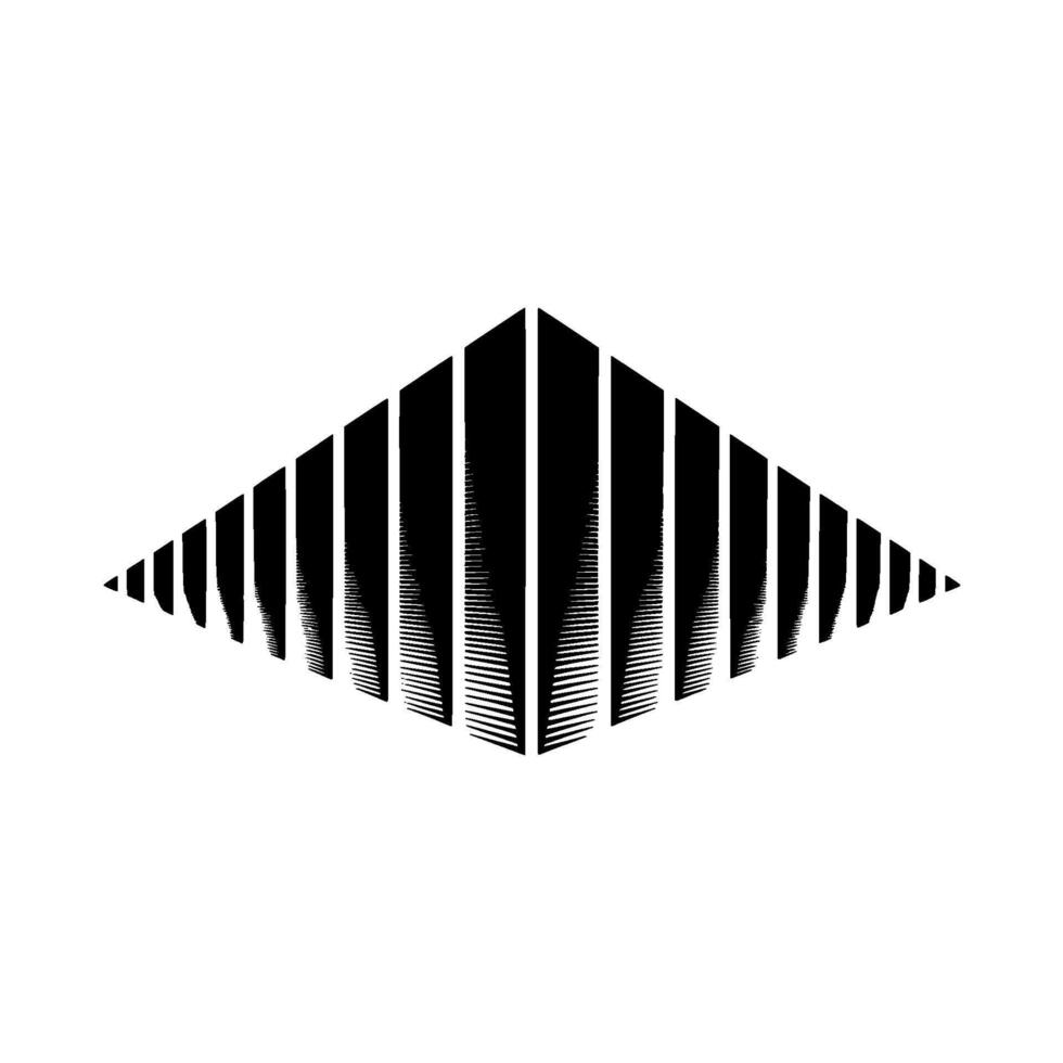 Geometric Abstract Black and White Diamond Structure vector