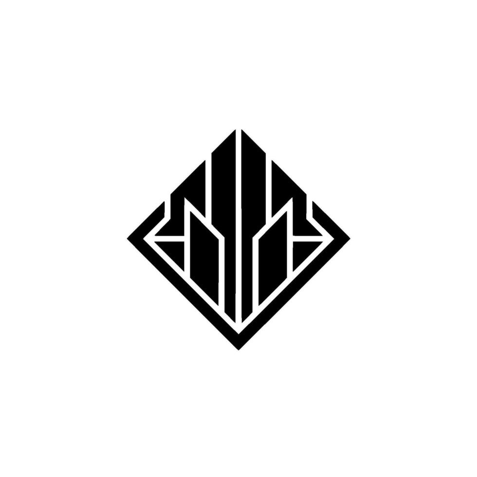 Minimalist Art Deco Emblem, Geometric in Black on White vector