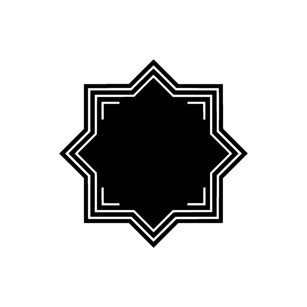 Geometric Starburst Frame Minimalist Black and White vector
