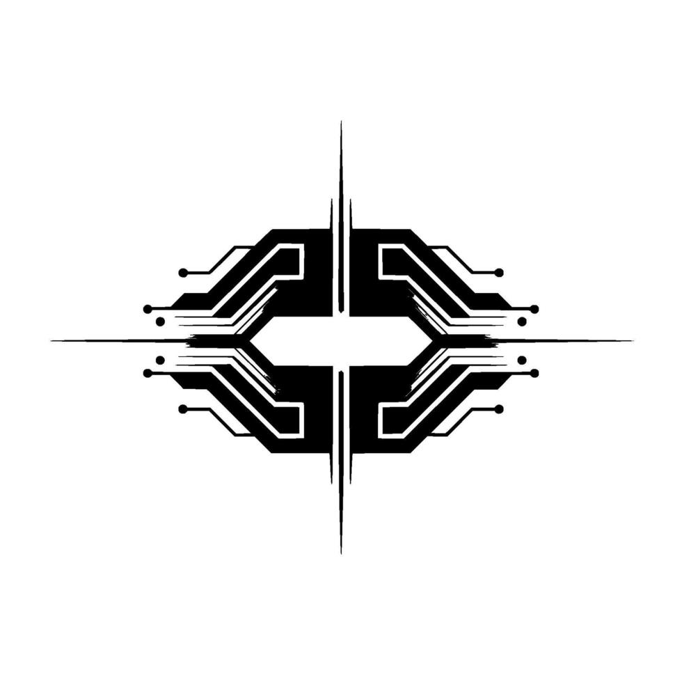 Futuristic Circuit Board , Symmetric Tech Element vector