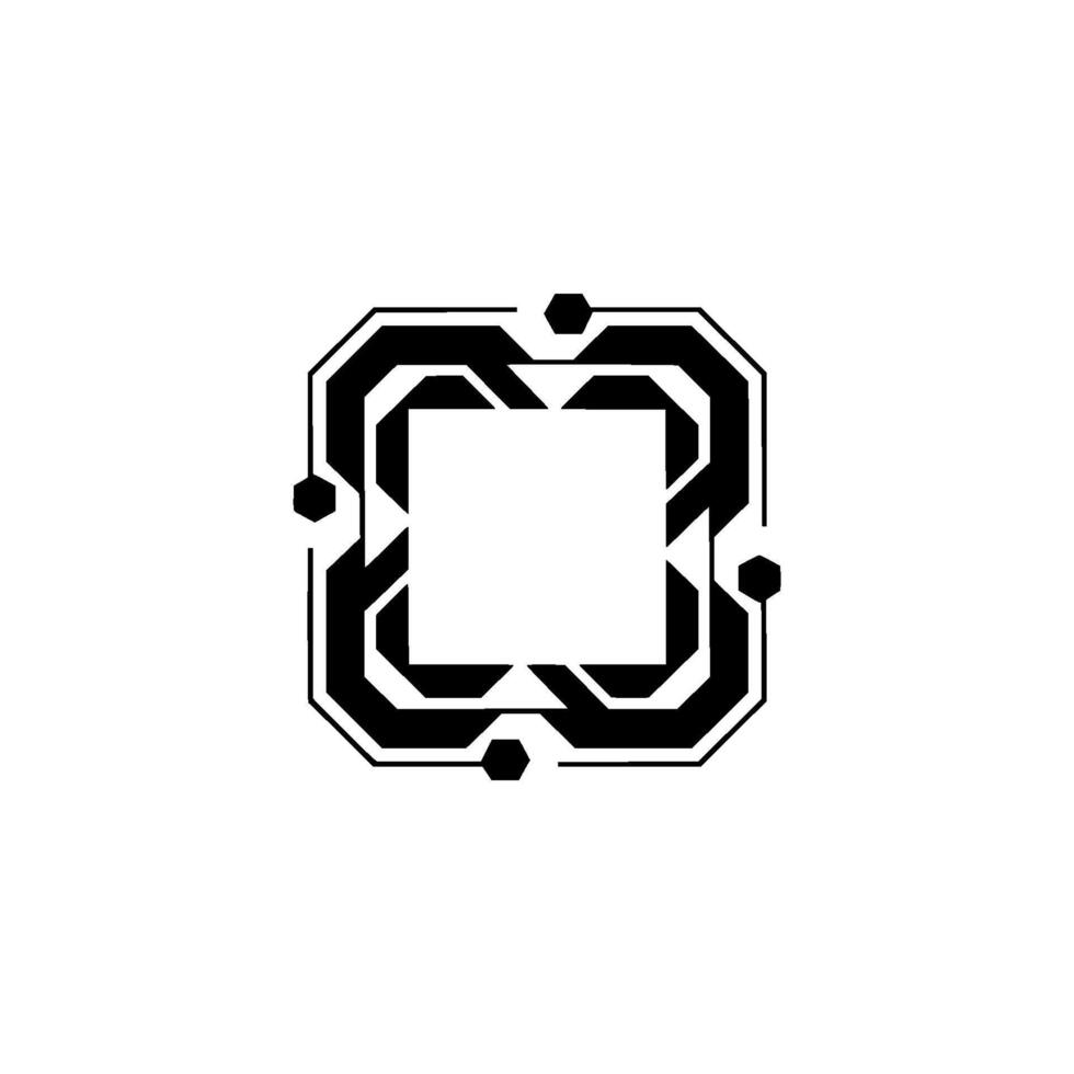 Geometric Frame Element Black and White Abstract vector