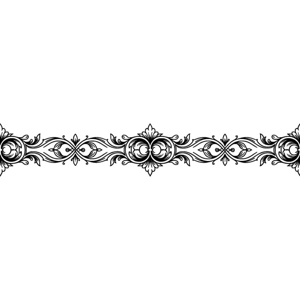 Elegant Black White Flourish Border Decorative Art vector