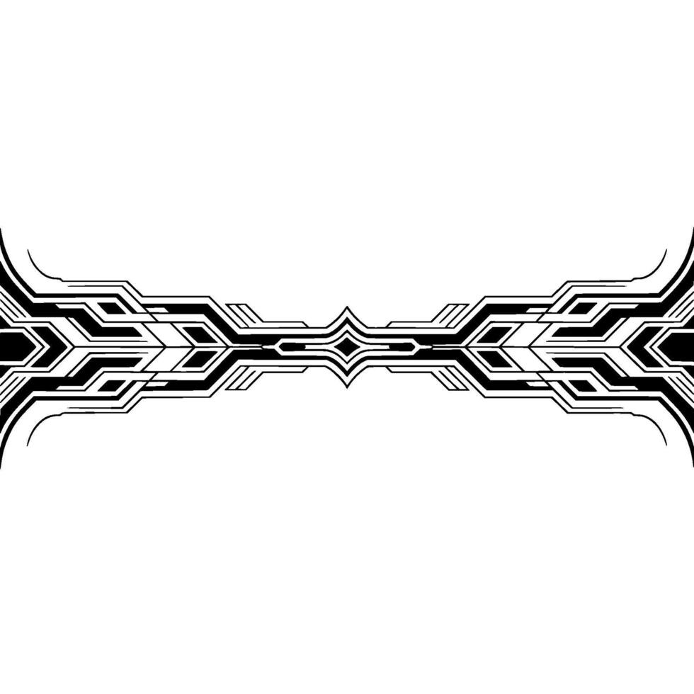 Geometric Black and White Ornament, Futuristic Minimalist vector