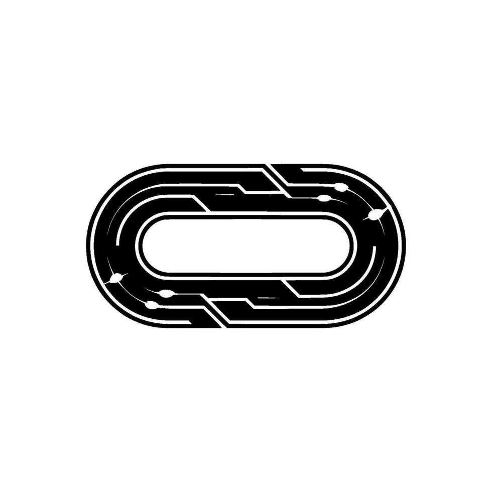 Abstract Futuristic Oval With Glossy Black and White Elements vector