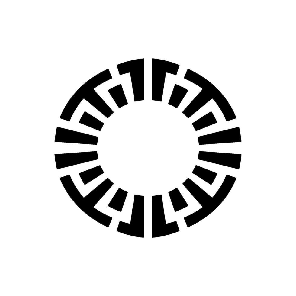 Black White Geometric Circular Motif Modern Abstract vector