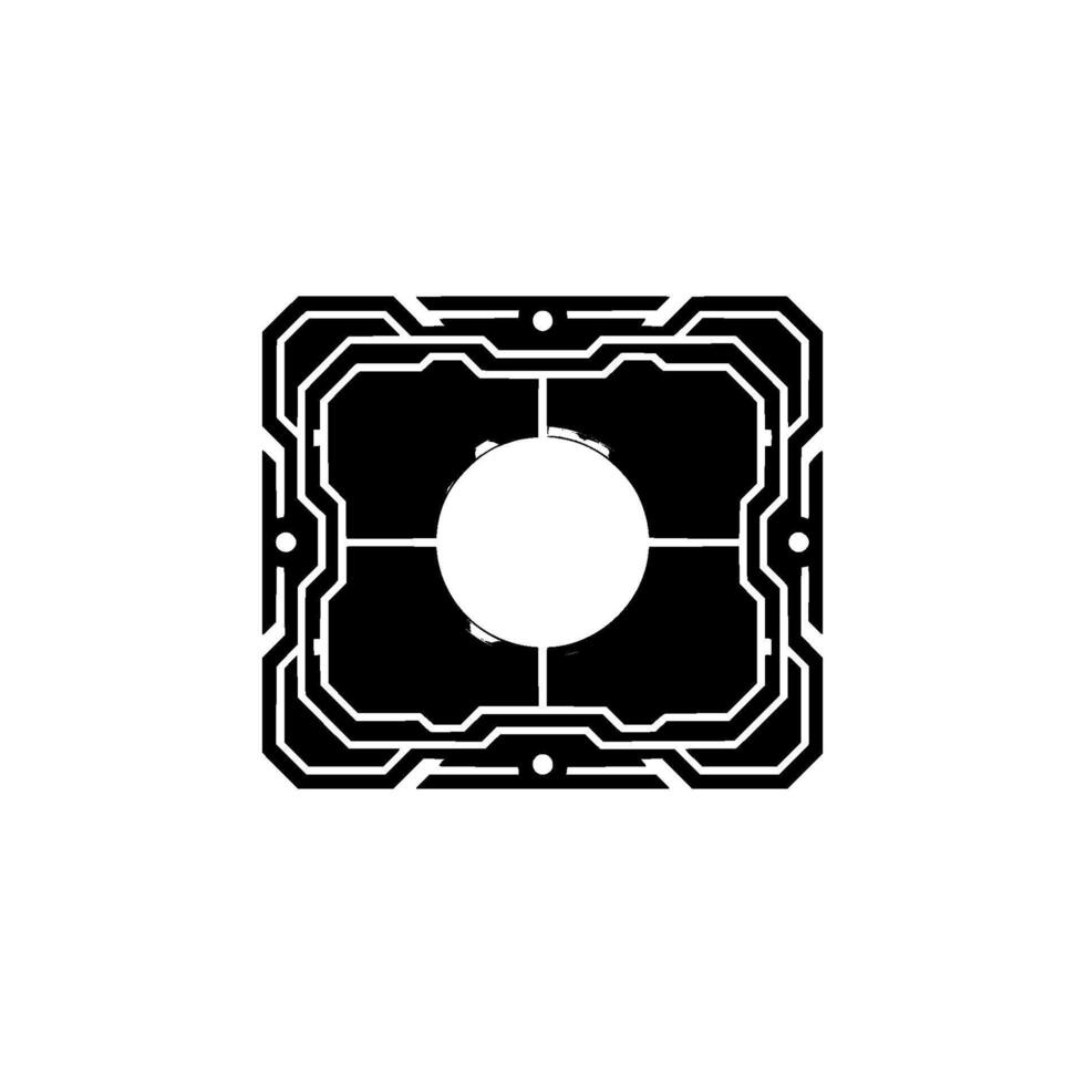 Futuristic Target Geometric With Glowing Center on White Background vector