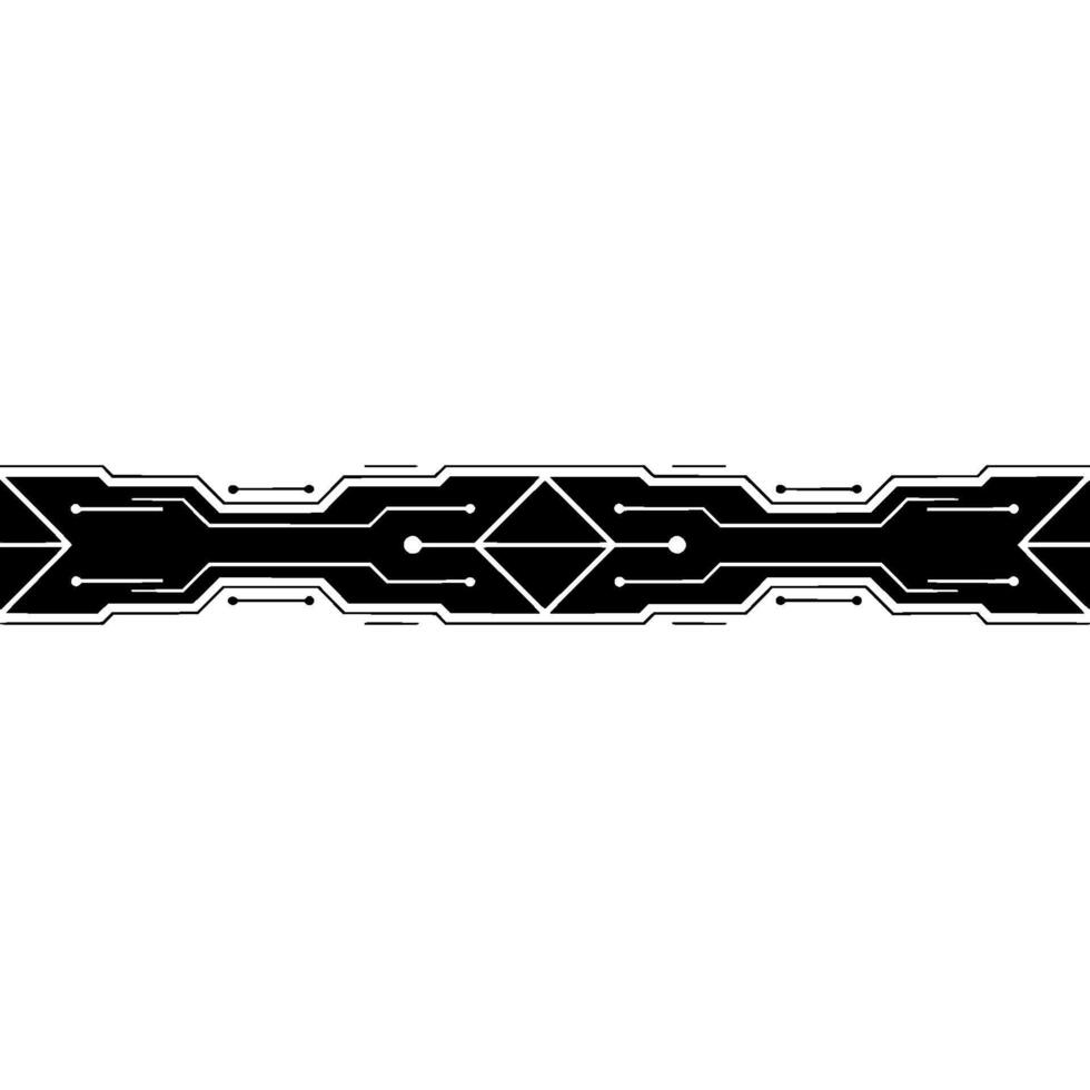 Tech Circuitry Band, Abstract Minimalist on White vector