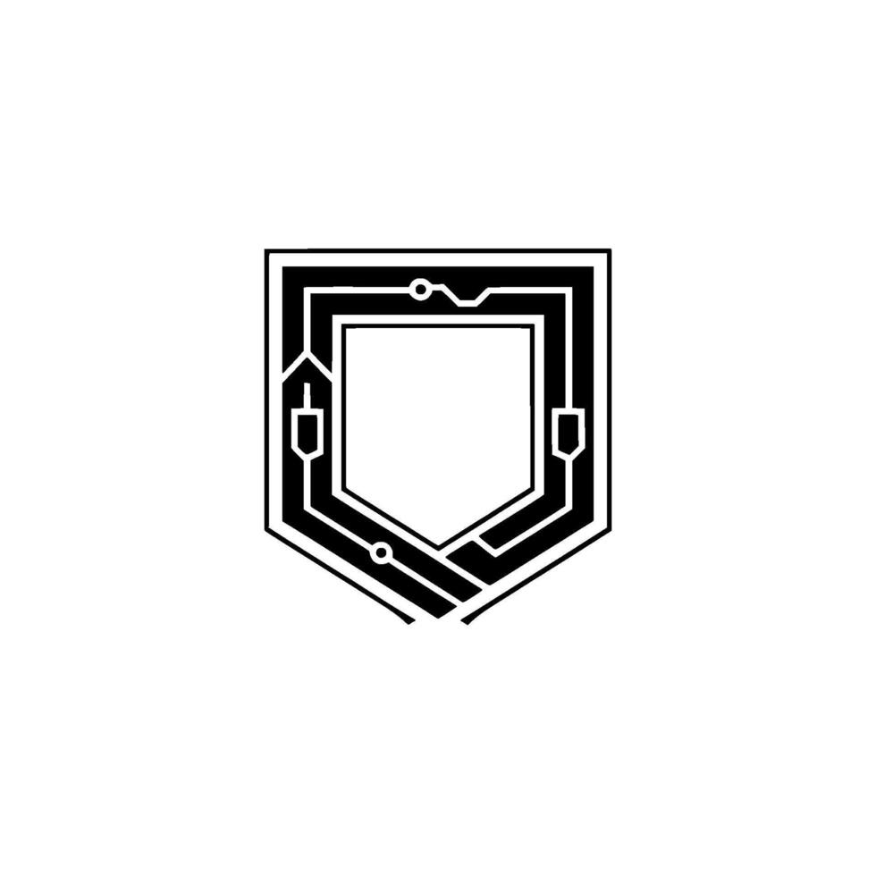 Digital Shield Circuitry , Cyber Security Concept vector