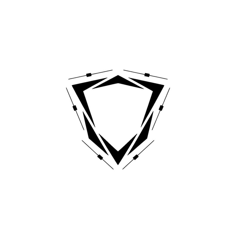 Minimalist Shield , Geometric Black and White , Corporate Branding Concept vector