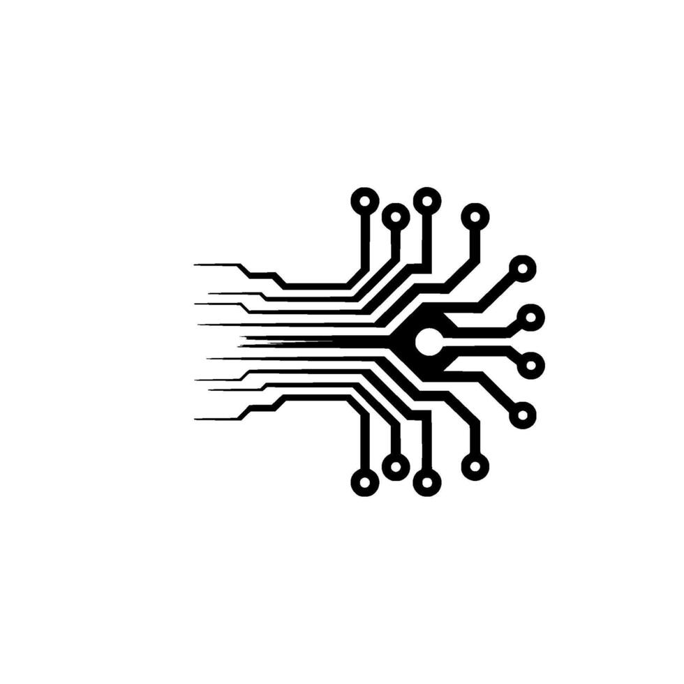 Abstract Circuit Board With Lens Flare on Gray Background vector
