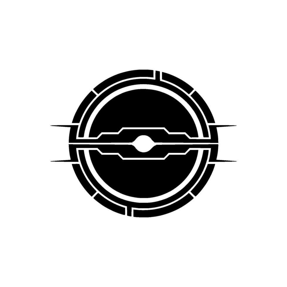 Futuristic Circular Tech With Glowing Core. Minimalist . vector