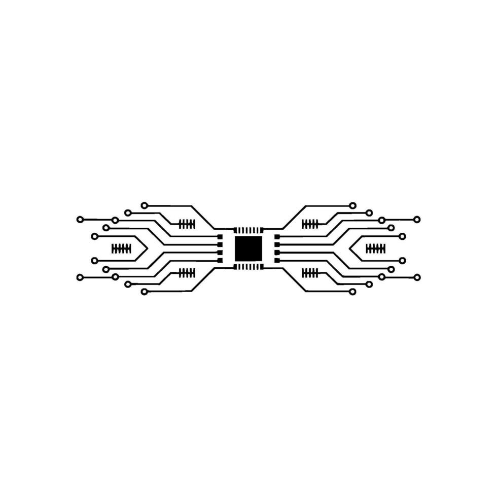 Minimalist Circuit Board on Light Grey Background vector
