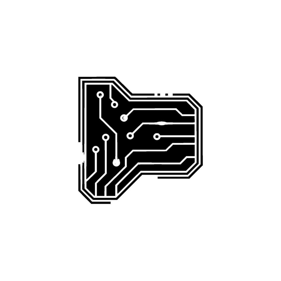 Modern Circuit Board Minimalist Tech on Light Background vector