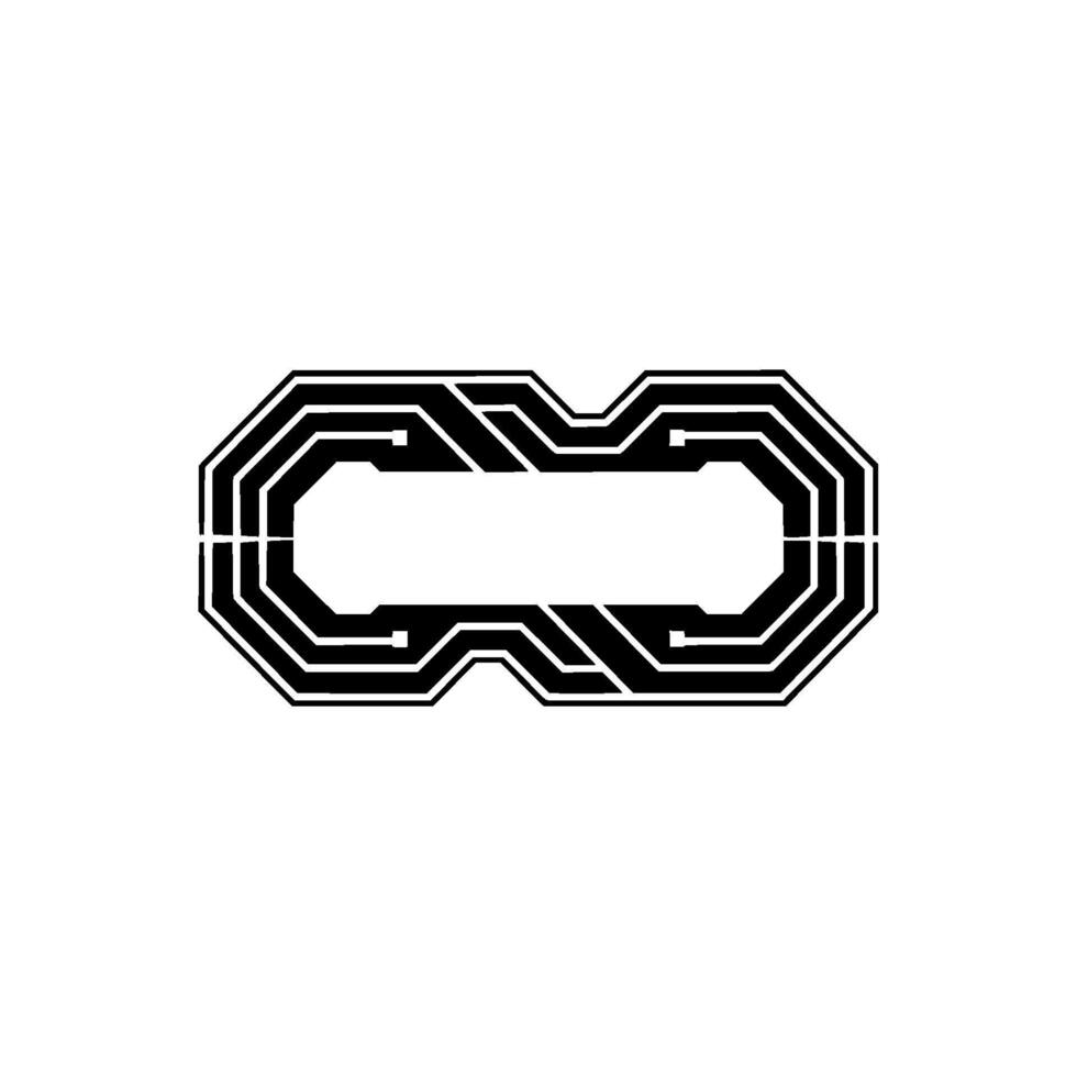 Geometric Circuit Board Element on White Background vector