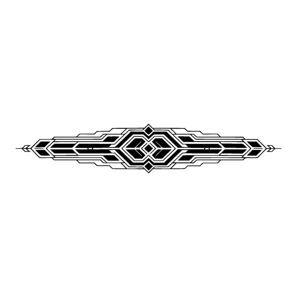 Art Deco Line Art Border Element, Geometric on White vector