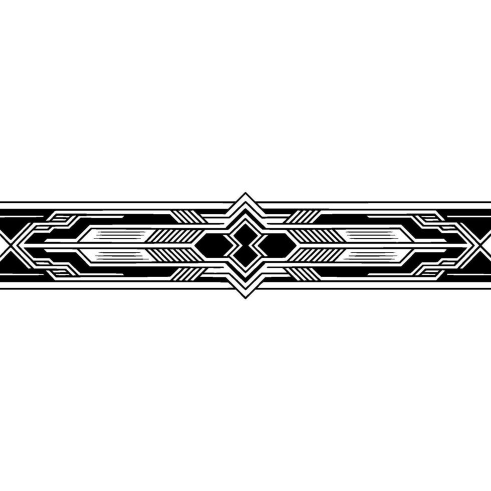 Modern Geometric Border Black White Art Deco vector