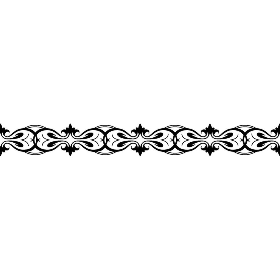 Elegant Black Flourish Border on White Background vector