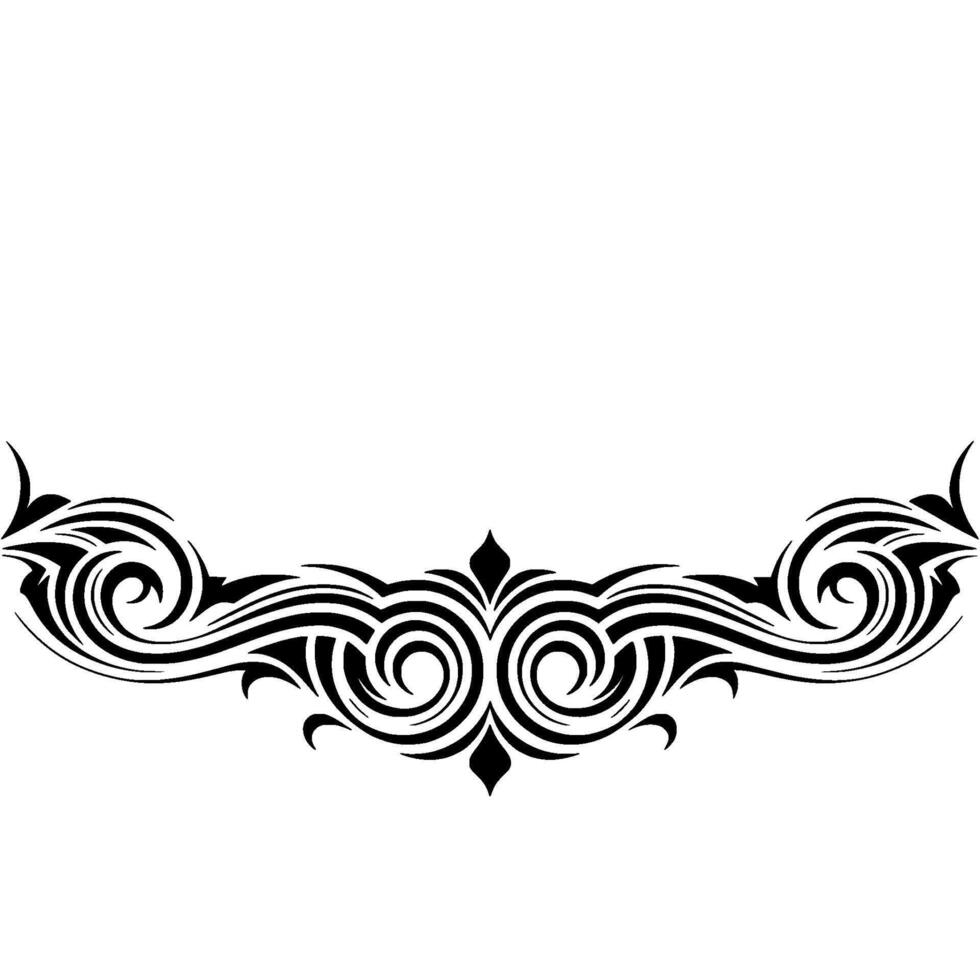 Elegant Swirl Border Element in Black White, Decorative vector
