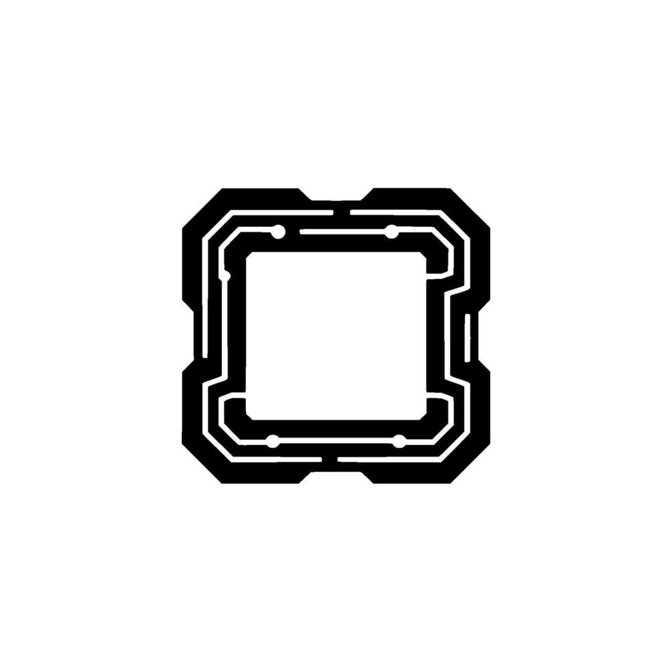 Futuristic Pcb Frame in Black and White vector