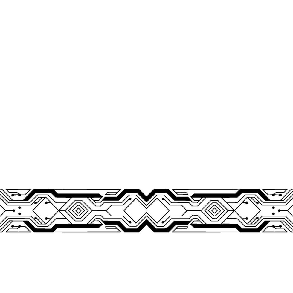 Futuristic Circuit Board Border on Grayscale Background vector