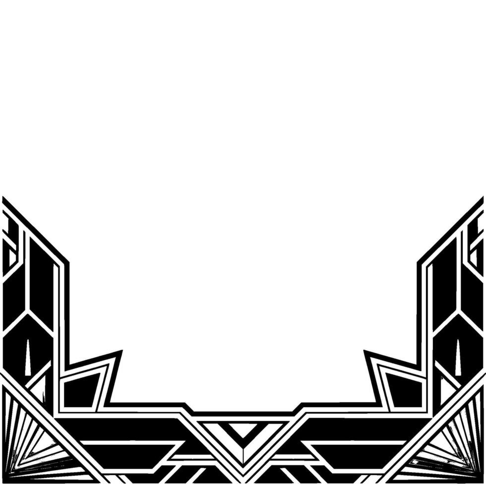 Art Deco Border Frame, Geometric, Grayscale, Modern Element vector
