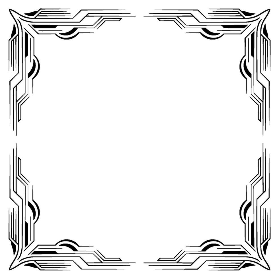 Art Deco Border With Geometric and Blank Space vector