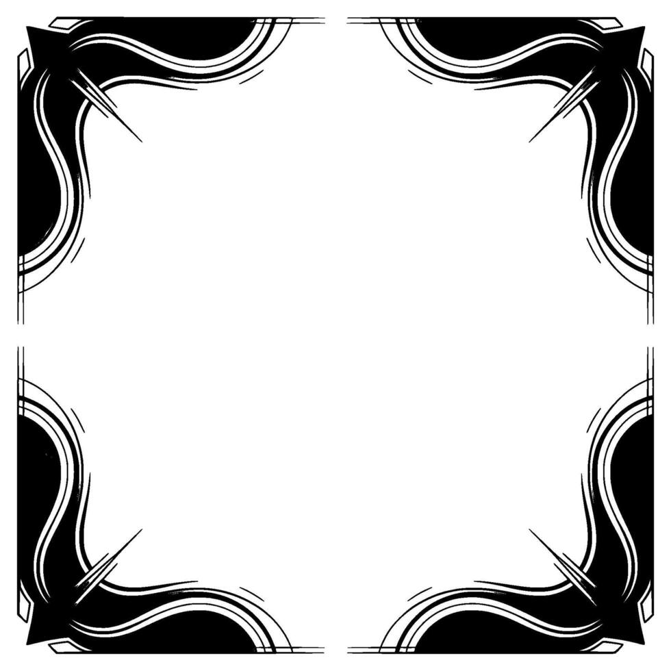 Art Deco Corner Frame With Geometric Lines in Monochrome vector