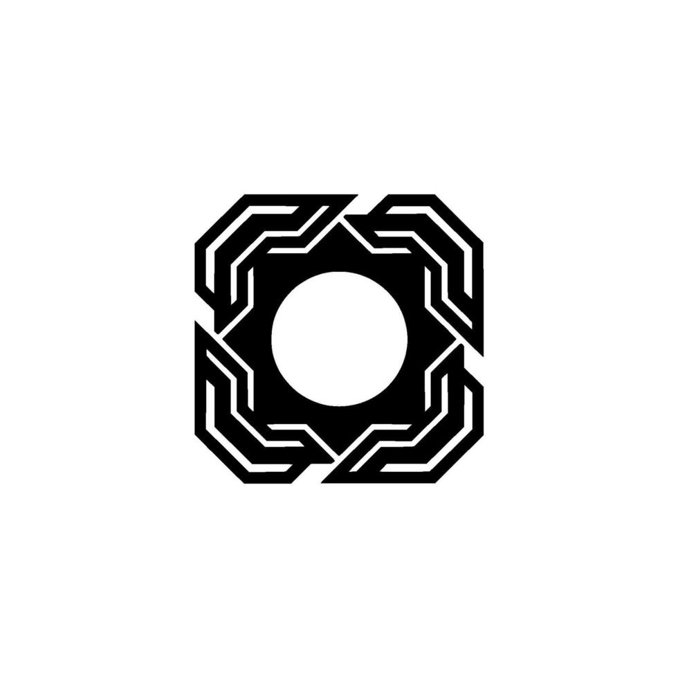 Geometric Black and White Element Modern Tech vector