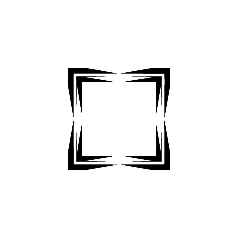 Geometric Black Square Frame, Modern Minimalist on Gray Background vector