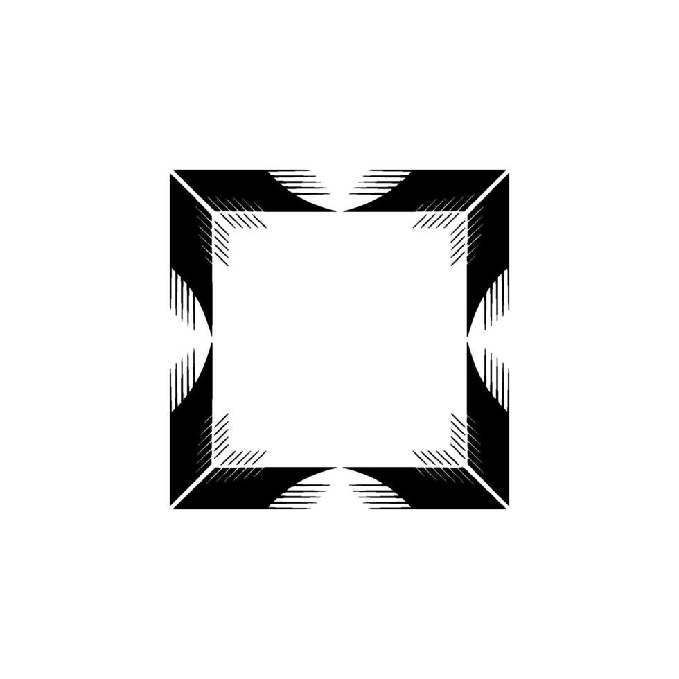 Geometric Black and White Frame vector