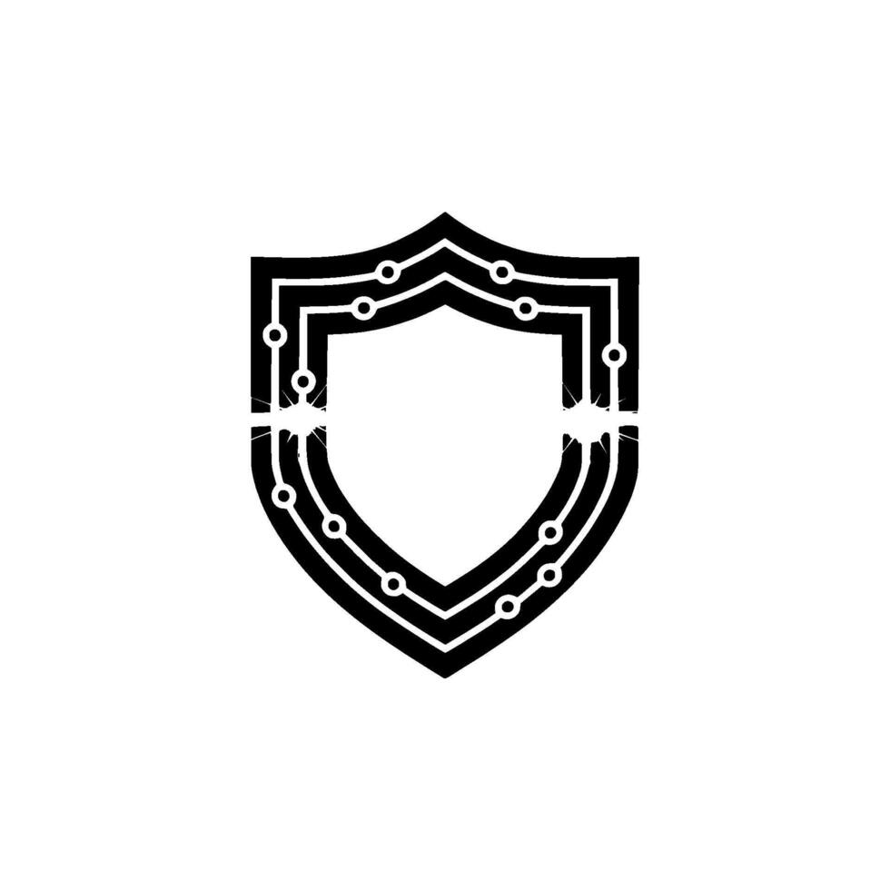 Digital Shield Minimalist Cyber Security With Glow vector