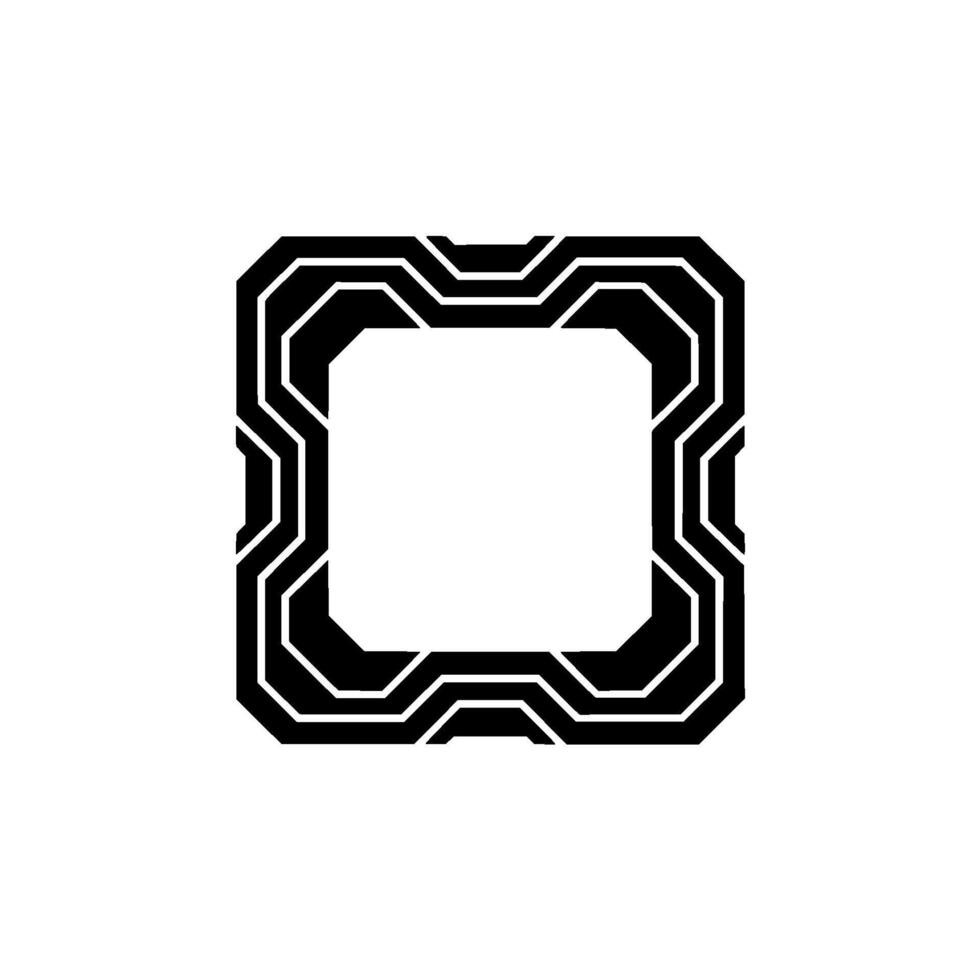 Abstract Geometric Black White Frame vector