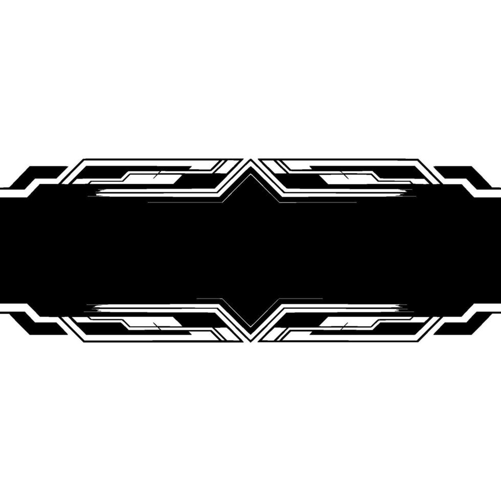 Techy Geometric Banner Background in Black and White vector