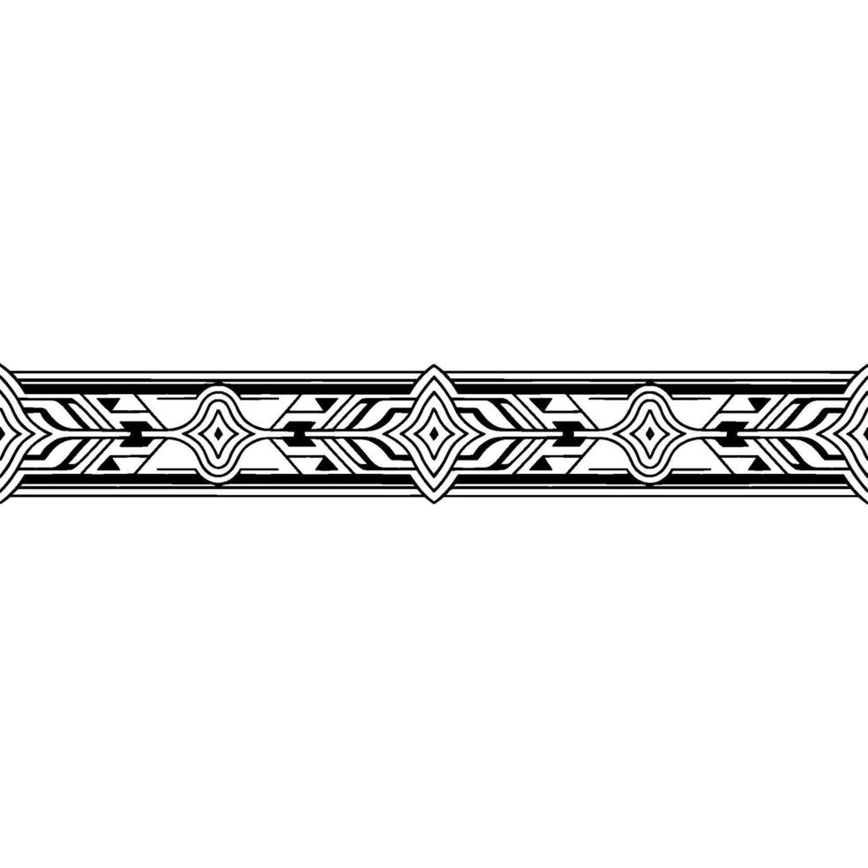 Geometric Ornamental Border in Black and White, Elegant and Decorative vector