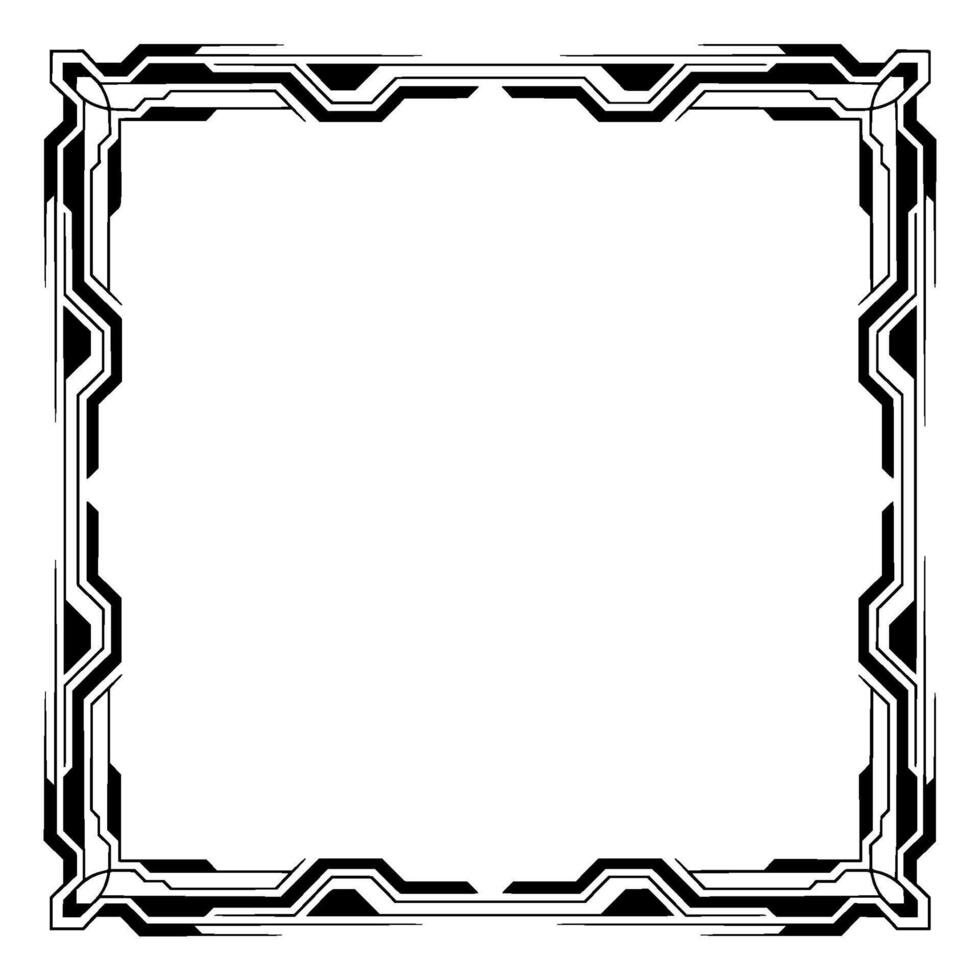 Geometric Tech Frame Futuristic Border, Blank Space, Minimalist vector