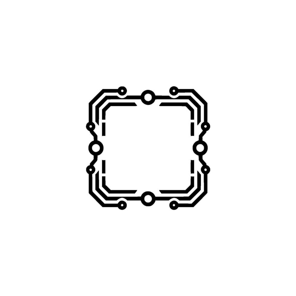 Minimalist Circuit Board Frame on White Background vector