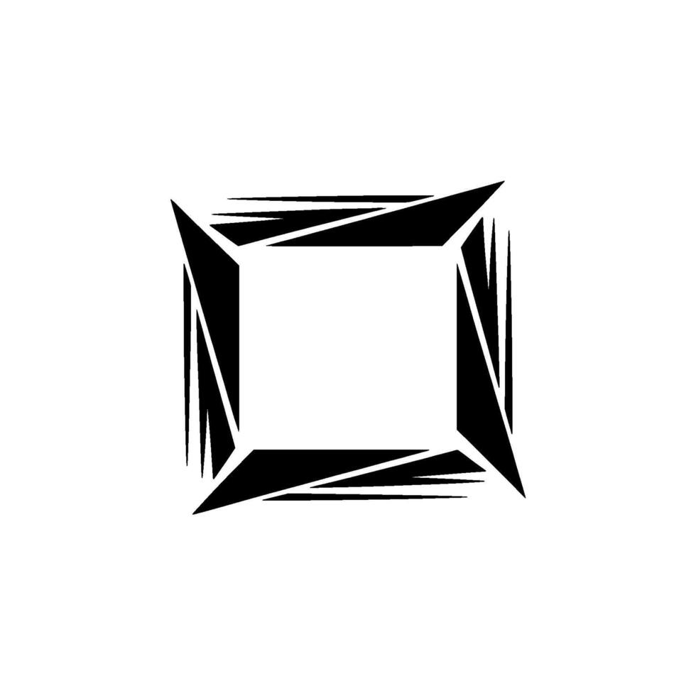 Abstract Geometric Square Minimalist Black and White vector