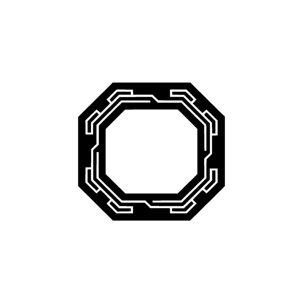 Geometric Tech Abstract Black White Circuit Board vector