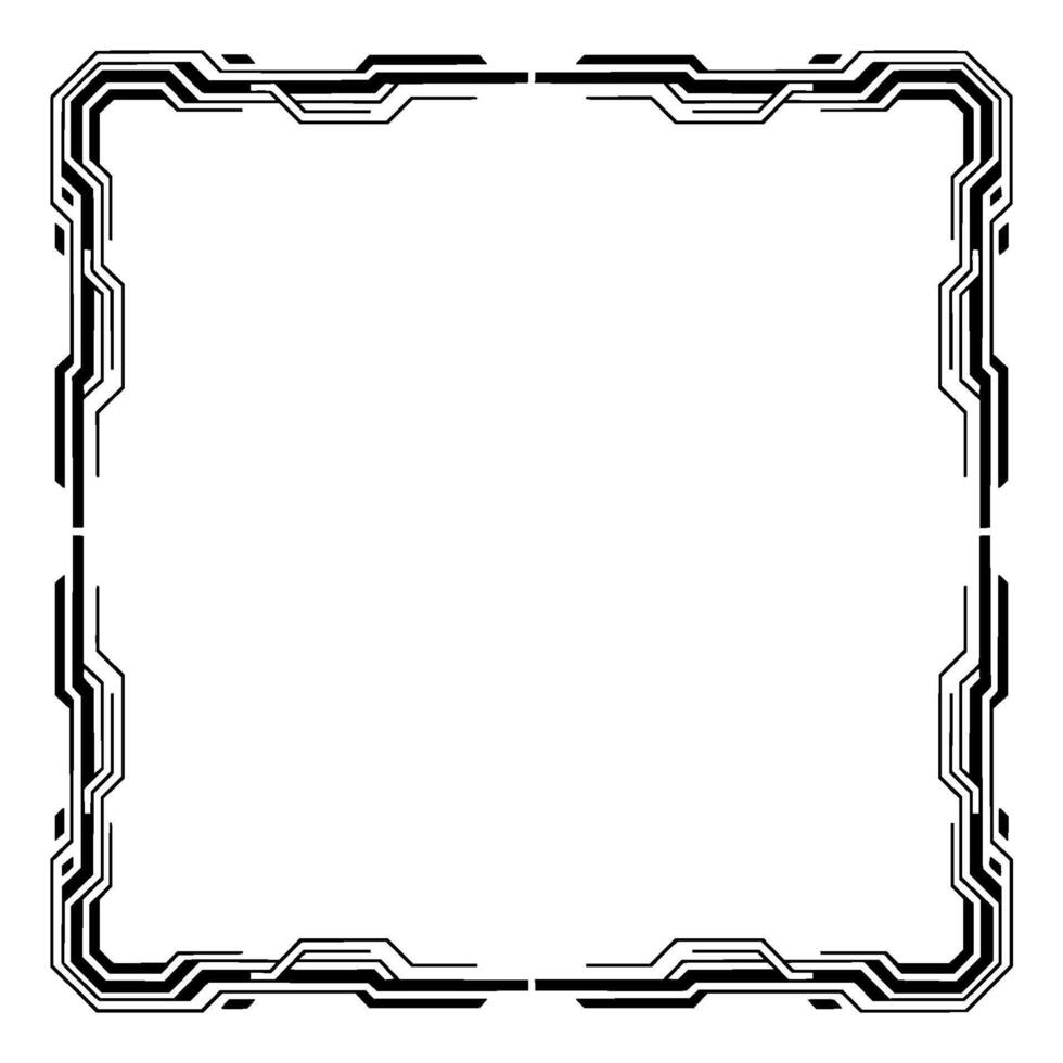 Futuristic Tech Frame on White Geometric Border vector