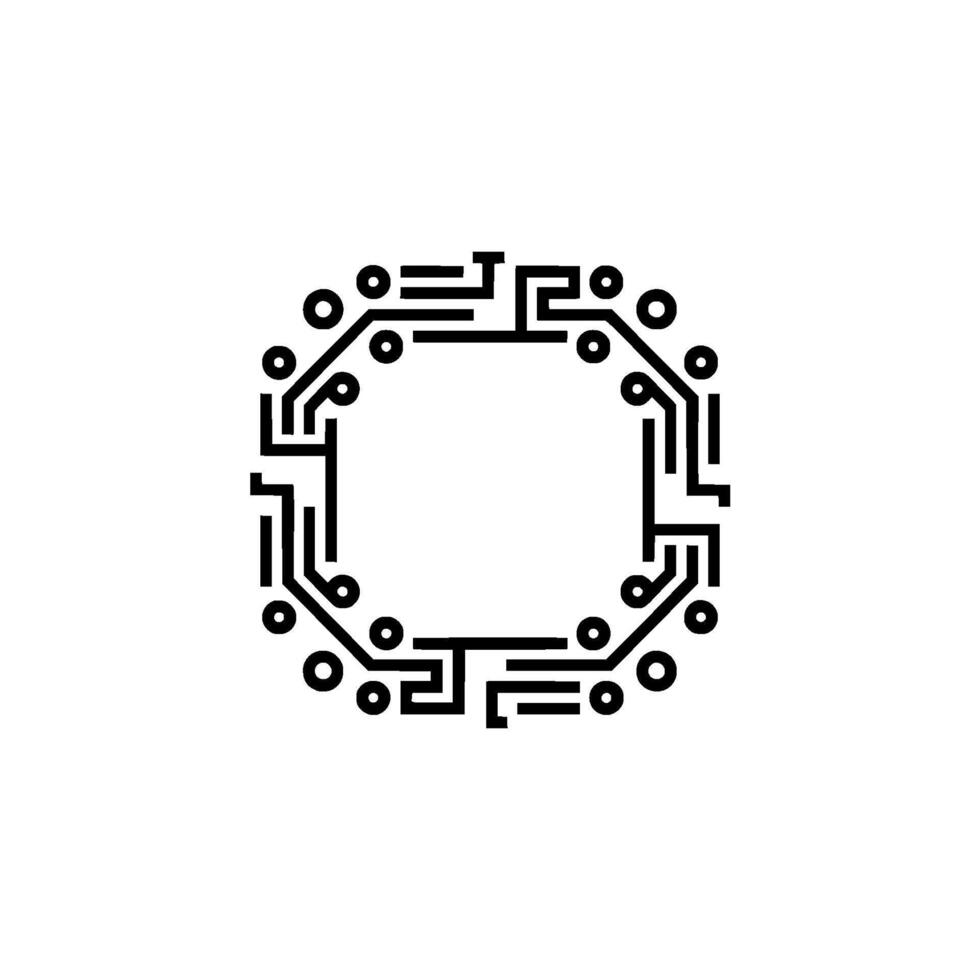 Minimalist Circuit Board on Gradient Background vector