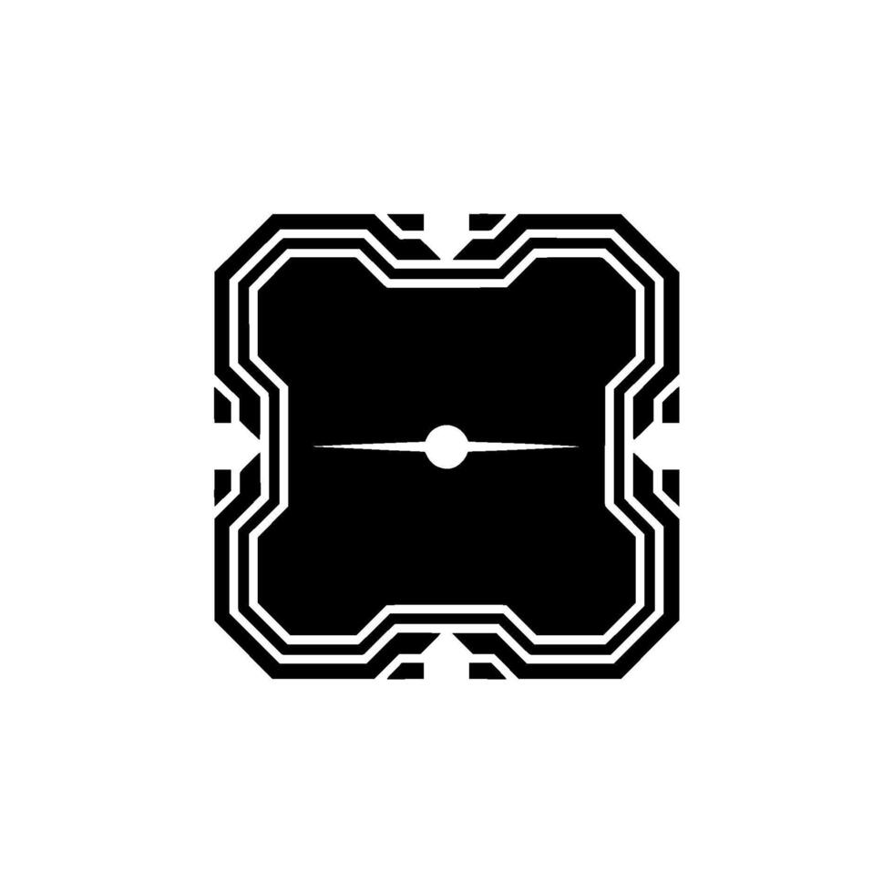 Abstract Black White Geometric Emblem vector
