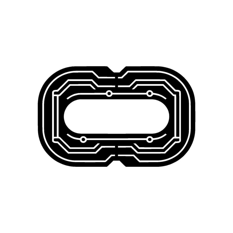 Black Circuit Board on White Background Tech Illustration vector