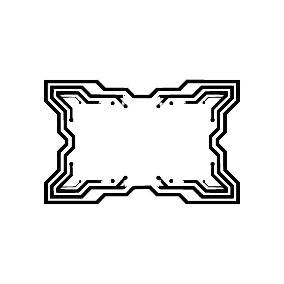 Futuristic Circuit Board Frame , Minimalist Tech Aesthetic vector
